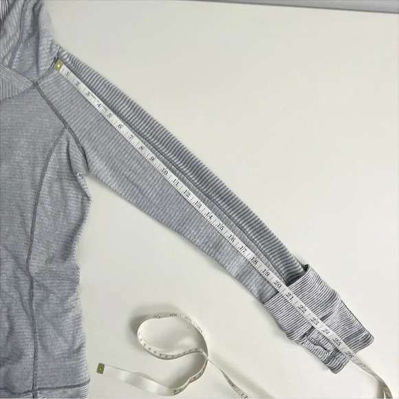 Lululemon Athletica Think Fast Hoodie Heathered Slate and Tonka Stripe Size 4 - Picture 10 of 13